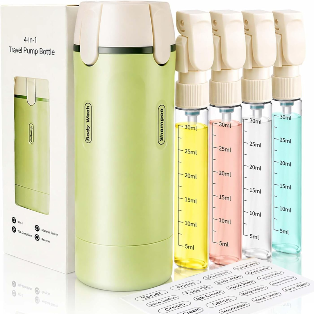 Dispensador de Viaje 4 en 1 Antiderrame