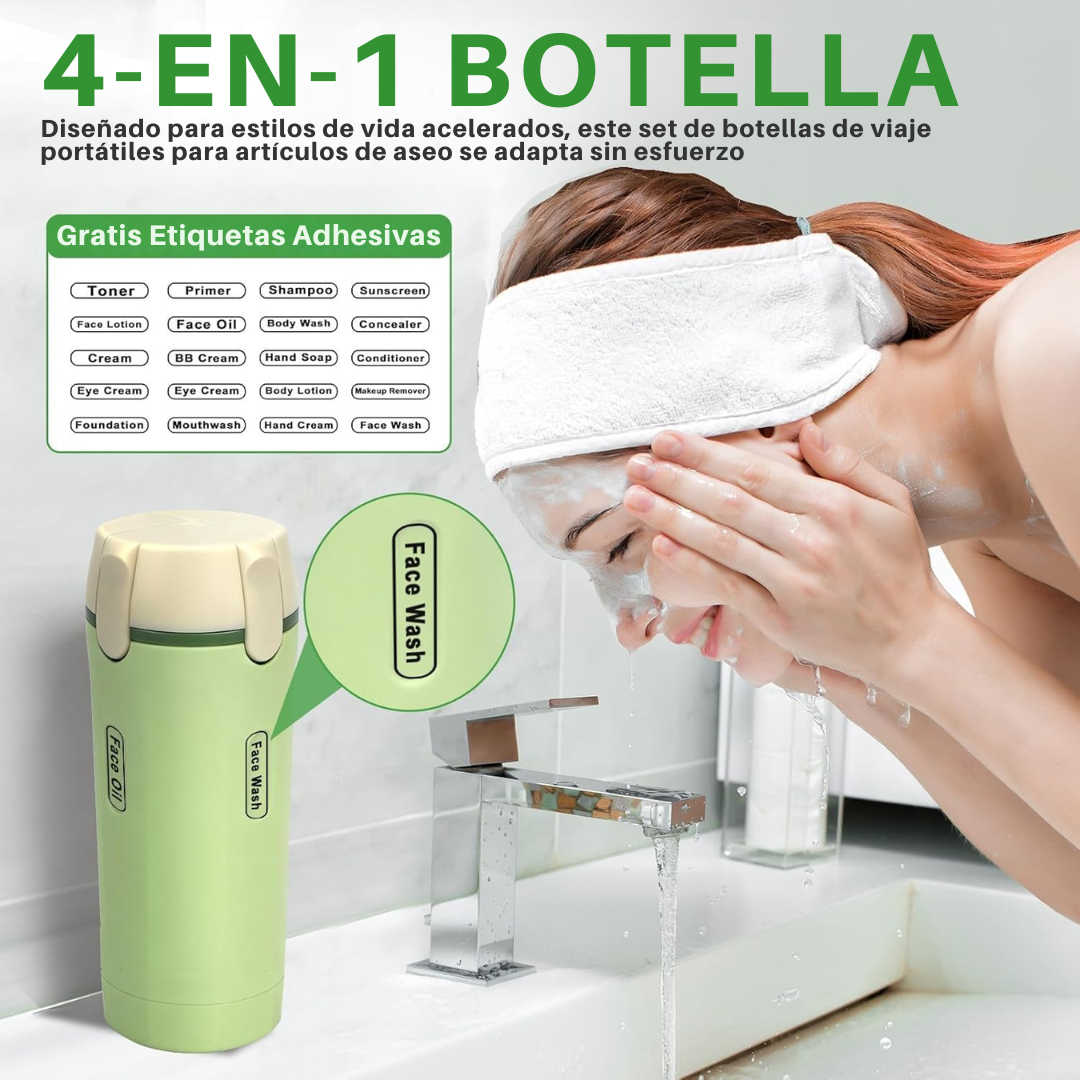 Dispensador de Viaje 4 en 1 Antiderrame