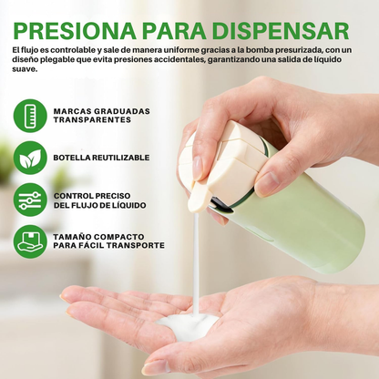 Dispensador de Viaje 4 en 1 Antiderrame